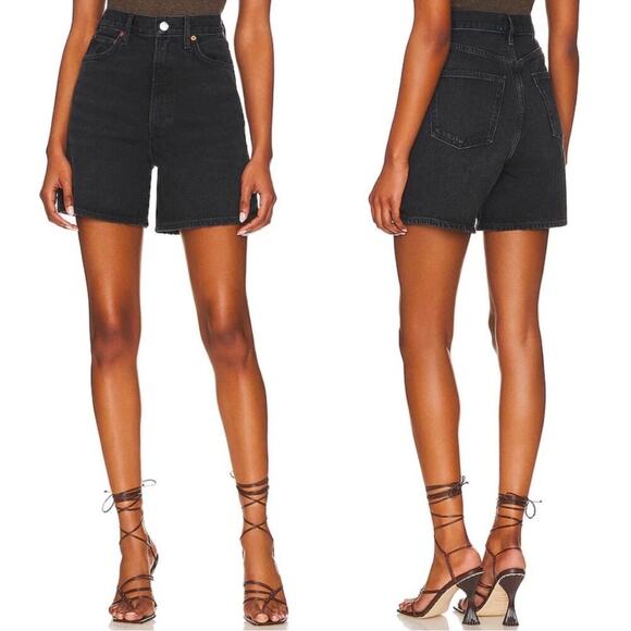 Agolde Stella Black Women's Shorts - Picture 1 of 7